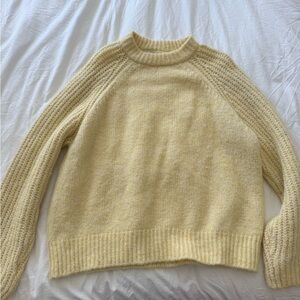 Zara Soft Yellow Crew Neck Sweater
